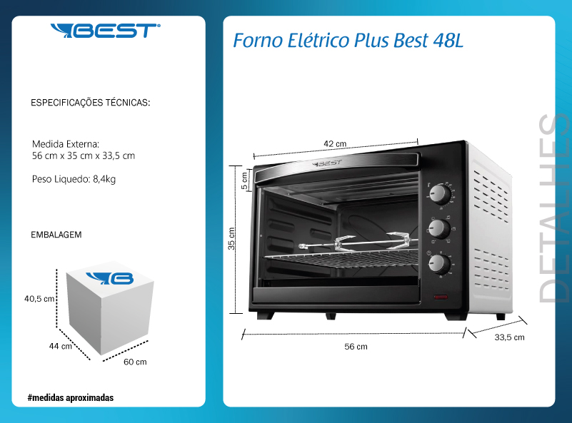 Forno Elétrico Best Plus 48L - Best Comercial e Importadora Ltda